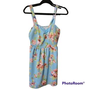 Blue Floral Mini Dress